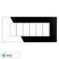 ETTROIT MOON PLACCA VETRO 6P NERO - Mod. AN84602 - Compatibile con BTicino AXOLUTE