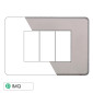 ETTROIT MOON PLACCA PLASTICA SLIM 3P SILVER - Mod. AN87306 - Compatibile con BTicino AXOLUTE
