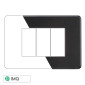 ETTROIT MOON PLACCA PLASTICA SLIM 3P ACCIAIO SCURO - Mod. AN87307 - Compatibile con BTicino AXOLUTE