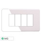ETTROIT MOON PLACCA PLASTICA SLIM 4P BIANCO - Mod. AN87401 - Compatibile con BTicino AXOLUTE