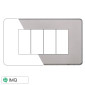 ETTROIT MOON PLACCA PLASTICA SLIM 4P SILVER - Mod. AN87406 - Compatibile con BTicino AXOLUTE