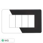 ETTROIT MOON PLACCA PLASTICA SLIM 4P ACCIAIO SCURO - Mod. AN87407 - Compatibile con BTicino AXOLUTE