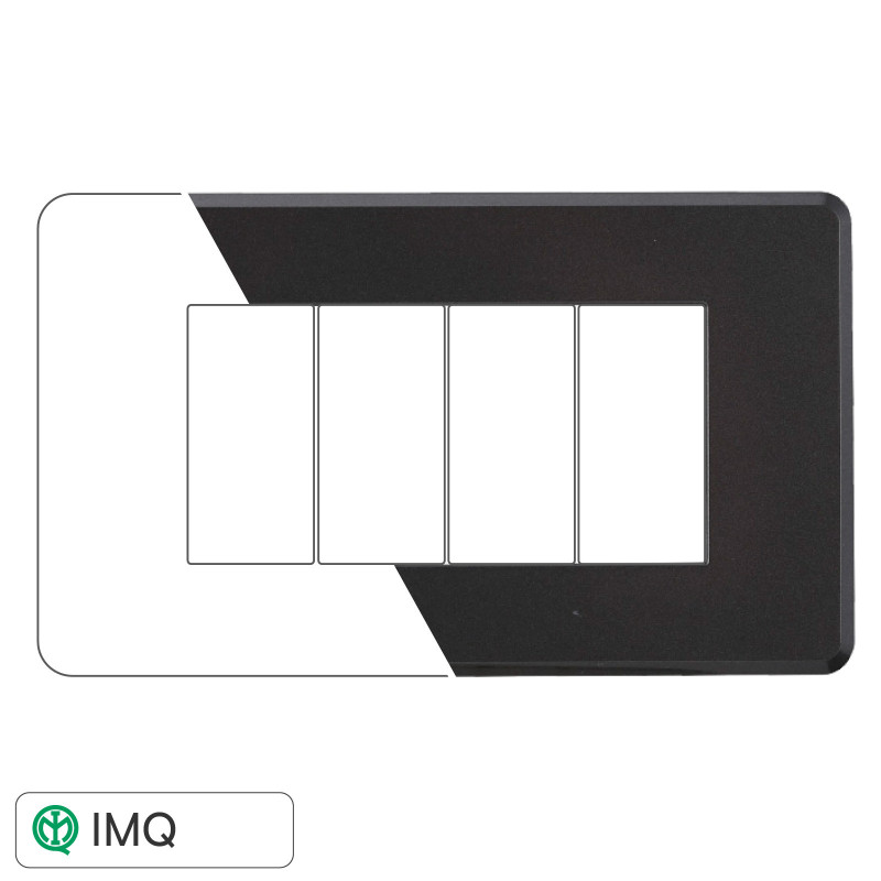 PLACCA SLIM 4P ACCIAIO SCURO - modello AN87407