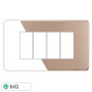 ETTROIT MOON PLACCA PLASTICA SLIM 4P ACCIAIO BRONZO - Mod. AN87410 - Compatibile con BTicino AXOLUTE