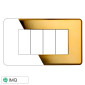 ETTROIT MOON PLACCA PLASTICA SLIM 4P ORO LUCIDO - Mod. AN87412 - Compatibile con BTicino AXOLUTE