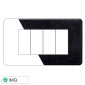 ETTROIT MOON PLACCA PLASTICA SLIM 4P NERO BRILLANTE - Mod. AN87424 - Compatibile con BTicino AXOLUTE