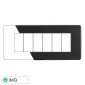ETTROIT MOON PLACCA PLASTICA SLIM 6P ACCIAIO SCURO - Mod. AN87607 - Compatibile con BTicino AXOLUTE