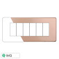 ETTROIT MOON PLACCA PLASTICA SLIM 6P ACCIAIO BRONZO - Mod. AN87610 - Compatibile con BTicino AXOLUTE