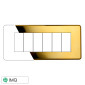 ETTROIT MOON PLACCA PLASTICA SLIM 6P ORO LUCIDO - Mod. AN87612 - Compatibile con BTicino AXOLUTE