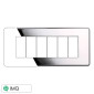ETTROIT MOON PLACCA PLASTICA SLIM 6P CROMATO LUCIDO - Mod. AN87613 - Compatibile con BTicino AXOLUTE