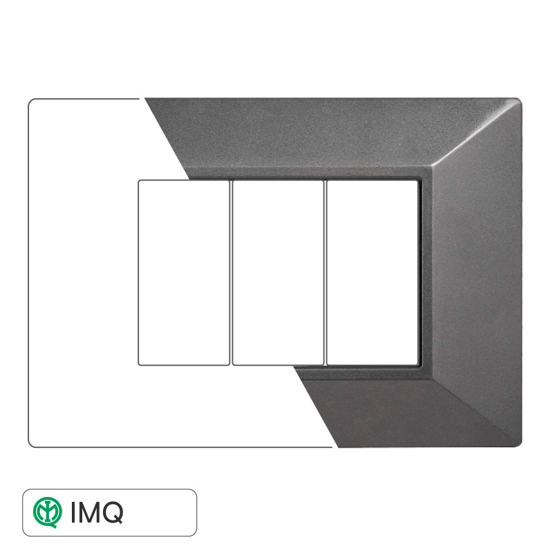 PLACCA PIRAMIDE 3P ACCIAIO SCURO - modello AN90307