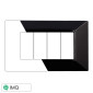 ETTROIT MOON PLACCA PLASTICA PIRAMIDE 4P NERO - Mod. AN90402 - Compatibile con BTicino AXOLUTE