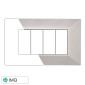 ETTROIT MOON PLACCA PLASTICA PIRAMIDE 4P SILVER - Mod. AN90406 - Compatibile con BTicino AXOLUTE