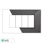 ETTROIT MOON PLACCA PLASTICA PIRAMIDE 4P ACCIAIO SCURO - Mod. AN90407 - Compatibile con BTicino AXOLUTE