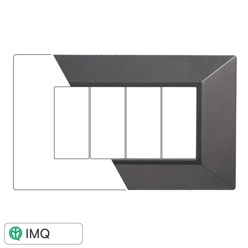 PLACCA PIRAMIDE 4P ACCIAIO SCURO - modello AN90407