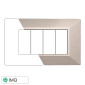 ETTROIT MOON PLACCA PLASTICA PIRAMIDE 4P TITANIO - Mod. AN90408 - Compatibile con BTicino AXOLUTE