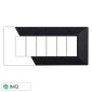 ETTROIT MOON PLACCA PLASTICA PIRAMIDE 6P NERO BRILLANTE - Mod. AN90624 - Compatibile con BTicino AXOLUTE