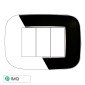 ETTROIT MOON PLACCA PLASTICA ORBIS 3P NERO - Mod. AN91302 - Compatibile con BTicino AXOLUTE