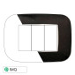 ETTROIT MOON PLACCA PLASTICA ORBIS 3P NERO BRILLANTE - Mod. AN91324 - Compatibile con BTicino AXOLUTE