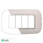 ETTROIT MOON PLACCA PLASTICA ORBIS 4P BIANCA - Mod. AN91401 - Compatibile con BTicino AXOLUTE
