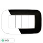 ETTROIT MOON PLACCA PLASTICA ORBIS 4P NERO - Mod. AN91402 - Compatibile con BTicino AXOLUTE