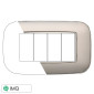 ETTROIT MOON PLACCA PLASTICA ORBIS 4P SILVER - Mod. AN91406 - Compatibile con BTicino AXOLUTE