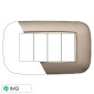 ETTROIT MOON PLACCA PLASTICA ORBIS 4P TITANIO - Mod. AN91408 - Compatibile con BTicino AXOLUTE