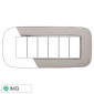 ETTROIT MOON PLACCA PLASTICA ORBIS 6P BIANCA - Mod. AN91601 - Compatibile con BTicino AXOLUTE
