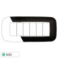 ETTROIT MOON PLACCA PLASTICA ORBIS 6P NERO - Mod. AN91602 - Compatibile con BTicino AXOLUTE