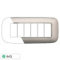 ETTROIT MOON PLACCA PLASTICA ORBIS 6P SILVER - Mod. AN91606 - Compatibile con BTicino AXOLUTE