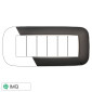 ETTROIT MOON PLACCA PLASTICA ORBIS 6P ACCIAIO SCURO - Mod. AN91607 - Compatibile con BTicino AXOLUTE