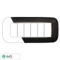 ETTROIT MOON PLACCA PLASTICA ORBIS 6P NERO BRILLANTE - Mod. AN91624 - Compatibile con BTicino AXOLUTE