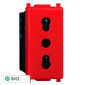 ETTROIT STARLIGHT PRESA BIPASSO ROSSO 2+T 16A - Mod. EV2016 - Compatibile con Vimar PLANA