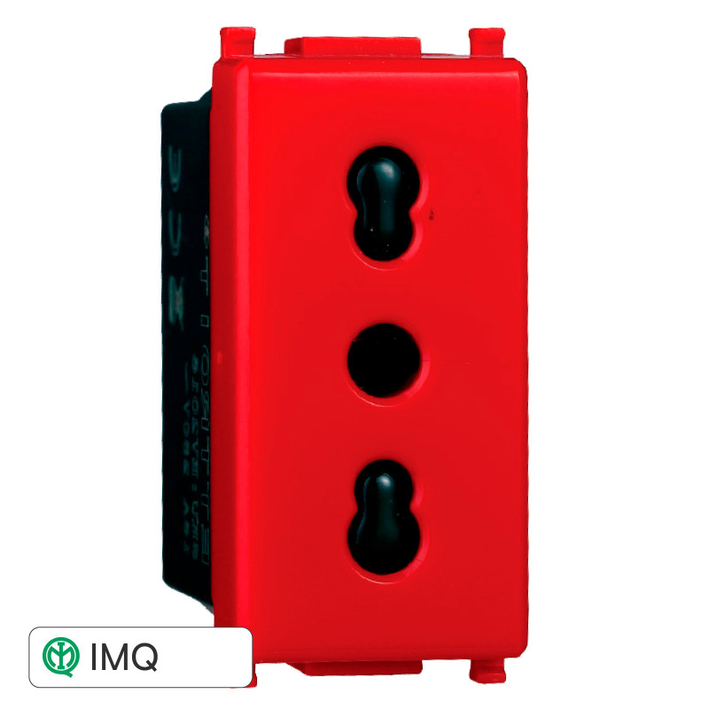PRESA BIPASSO ROSSO 2+T 16A - modello EV2016