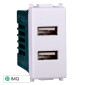 ETTROIT STARLIGHT PRESA USB 2POSTI 2.1AMH - Mod. EV2402 - Compatibile con Vimar PLANA