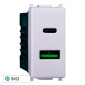 ETTROIT STARLIGHT PRESA USB 2 IN 1 USB+TYPE-C 3.1AMH - Mod. EV3002 - Compatibile con Vimar PLANA