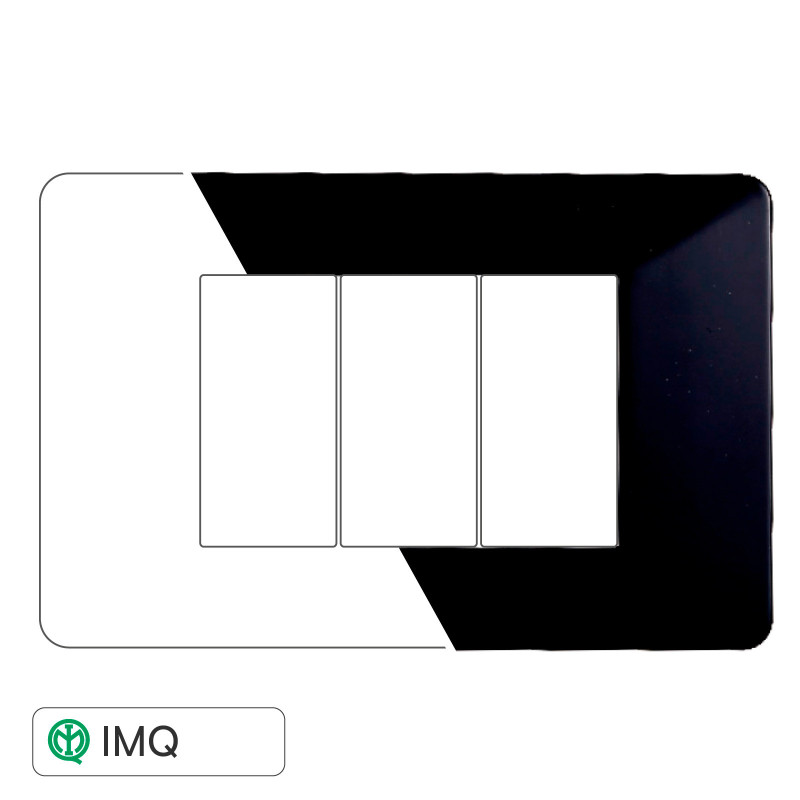 PLACCA PLASTICA 3P NERO - modello EV83302