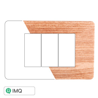 PLACCA PLASTICA 3P LEGNO CHIARO - modello EV83304