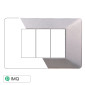 ETTROIT STARLIGHT PLACCA PLASTICA 3P SILVER - Mod. EV83306 - Compatibile con Vimar PLANA
