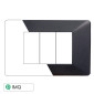 ETTROIT STARLIGHT PLACCA PLASTICA 3P ACCIAIO SCURO - Mod. EV83307 - Compatibile con Vimar PLANA