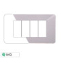 ETTROIT STARLIGHT PLACCA PLASTICA 4P BIANCA - Mod. EV83401 - Compatibile con Vimar PLANA