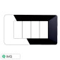 ETTROIT STARLIGHT PLACCA PLASTICA 4P NERO - Mod. EV83402 - Compatibile con Vimar PLANA