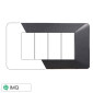 ETTROIT STARLIGHT PLACCA PLASTICA 4P SILVER - Mod. EV83406 - Compatibile con Vimar PLANA