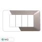ETTROIT STARLIGHT PLACCA PLASTICA 4P TITANIO - Mod. EV83408 - Compatibile con Vimar PLANA