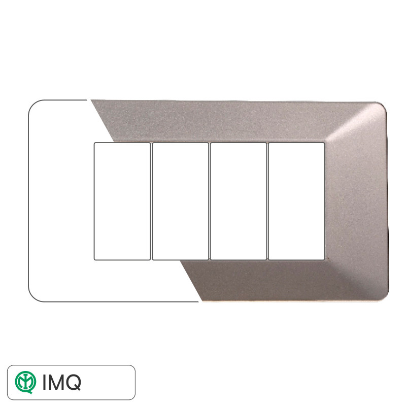 PLACCA PLASTICA 4P TITANIO - modello EV83408