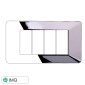 ETTROIT STARLIGHT PLACCA PLASTICA 4P CROMATO LUCIDO - Mod. EV83413 - Compatibile con Vimar PLANA