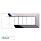 ETTROIT STARLIGHT PLACCA PLASTICA 7P CROMATO LUCIDO - Mod. EV83713 - Compatibile con Vimar PLANA