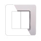 ETTROIT STARLIGHT PLACCA VETRO 2P BIANCO - Mod. EV84201 - Compatibile con Vimar PLANA