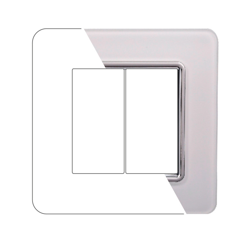 PLACCA VETRO 2P BIANCO - modello EV84201
