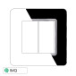 ETTROIT STARLIGHT PLACCA VETRO 2P NERO - Mod. EV84202 - Compatibile con Vimar PLANA